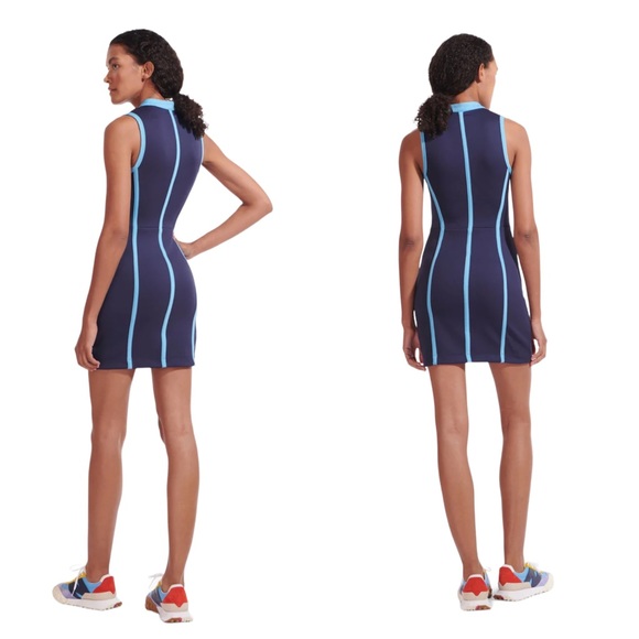 STAUD X NB Neoprene Zip Through Dress - Peacoat Navy Blue - Picture 9 of 15